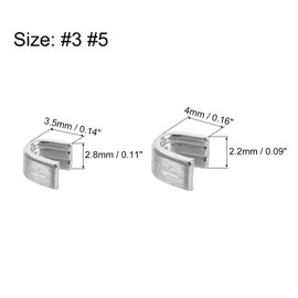 QUARKZMAN 80 Pieces Zipper Slider Retainers - #3#5 U Shape Stoppers for Bags, Coats, Jackets, Closed Zippers for Replacement, Silver Tone (Each Size 40 Pieces)