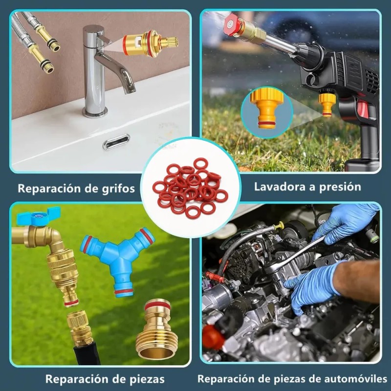 225pz/kit 15 Tamaños O-ring Sello Anillo Goma Junta Estuche