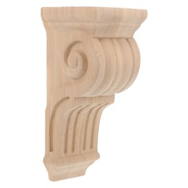 UKCOCO Wooden Trim Corbel: 6.88 Inch × 2.95 Inch Wood Carving Decal Unpainted Wood Carved Corbels Wooden Carving DIY Corbels Appliques for Wall Furniture Hardcover