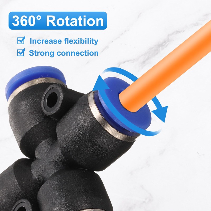 sourcing map 10pcs Inline Manifold Union Fitting 10mm(25/64") OD 4