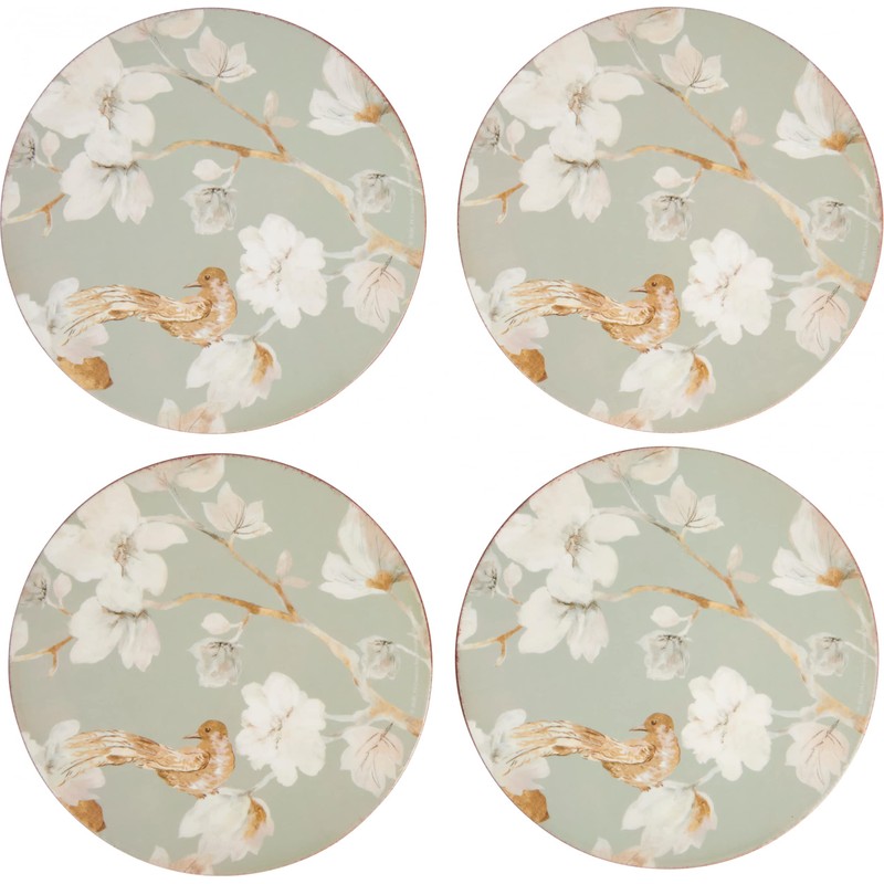 Creative Tops Duck Egg Floral Bird Cork-Back Premium Round Coasters,