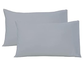 Bronwen Mathews® Brushed Microfiber Housewife Pillowcases Grey 2 Pack of Standard Pillow cases 50x75 cm, Non Iron Soft Breathable Wrinkle and Fade Resistant (Standard Pillowcases, Grey)
