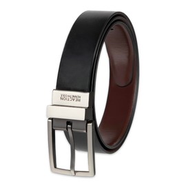 Kenneth Cole Men's U-Turn Reversible Leather Belt Accessory, black/brown, 44