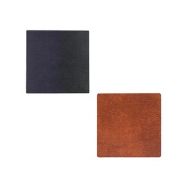 LindDNA Double Square 990276 Recycled Leather Coaster in Cognac Black Can be Used on Both Sides Dimensions: 10 cm x 10 cm x 0.2 cm