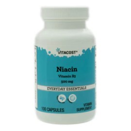 Vitacost Niacin (Vitamin B-3) 500 mg - Circulation - 100 Capsules - 9/2026