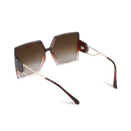 FEISEDY Oversized Square Sunglasses for Women Big Large Wide Fashion Shades for Men UV400 B2783