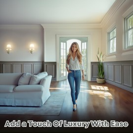 Wainscoting Panels - Peel and Stick 4 Bottom Frame | Enhance Your Home with Elegance Using Wall Panels for Interior Wall Decor | Wainscotting Wall Panel Kit for Luxury Upgrade | Decorative Wall Panels