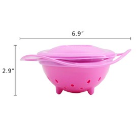 Excras Baby Gyro Bowl 360° Rotation Leak-Proof Gyroscopic Bowl with Lid Toy Harness Children Toddlers