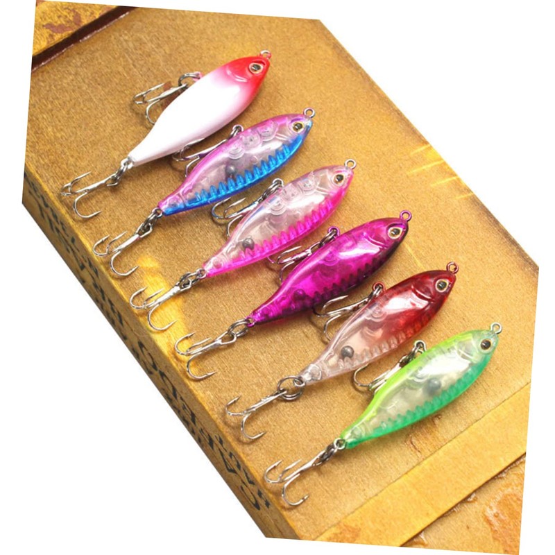 Mipcase 6pcs Imitation Fishing Lure Realistic Floating Baits Built Sound