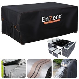 Enzeno Outdoor Garden Furniture Covers Waterproof with Air Vent, 180*120cm, Patio Furniture Cover for outside Rectangle/Rectangular Table and Chair Set, rattan furniture set,Heavy Duty Oxford Fabric
