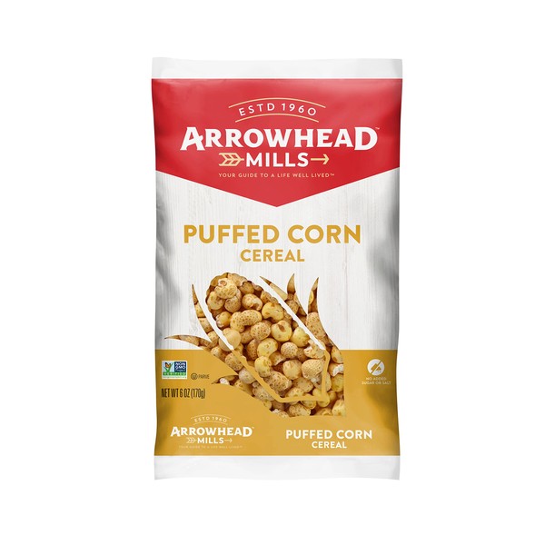 Arrowhead Mills Cereal, Puffed Corn, 6 Ounce (Pack of 12)