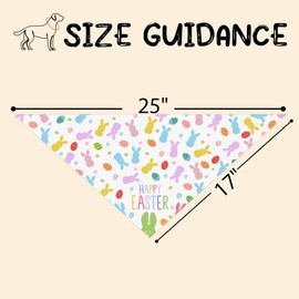 2 Pack Easter Dog Bandanas, Happy Easter Bunny and Egg Print Pet Scarf, Hello Peeps Dog Bandana for Small Medium Dogs, Festive Pet Costumes Accessories