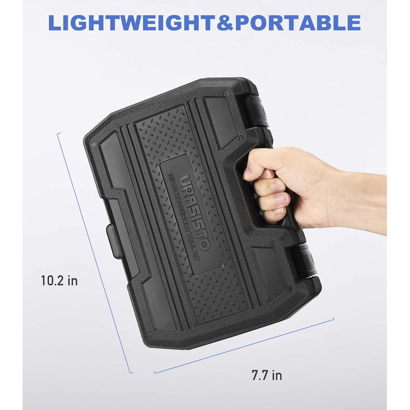 URASISTO 16-Piece Household Tool Set Basic Hand Tool Kit with