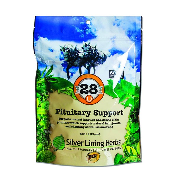 Silver Lining Herbs 28 Pituitary Support - Supports Equine Normal Function and Health Of the Pituitary - Natural Herbal Blend May Help Pituitary Dysfunction in Senior Horses - 1 lb Bag