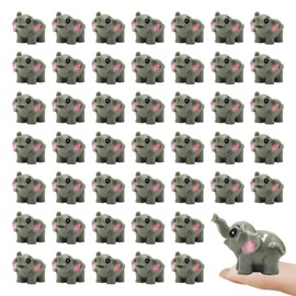 OZLMC 50 Pcs Mini Elephant Figurines for Fairy Gardens,Miniature Landscapes,Small Elephant Figurines ，Micro Landscape be Used for Various DIY Projects and Decorative，2 inches Long, 1.2 inches high
