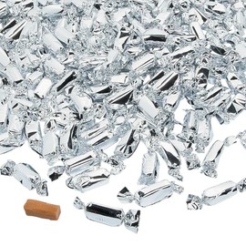 Fun Express - Silver Foil Wrapped Caramels (2lbs) for Wedding - Edibles - Soft & Chewy Candy - Caramel & Licorice & Candy Corn - Wedding - 189 Pieces