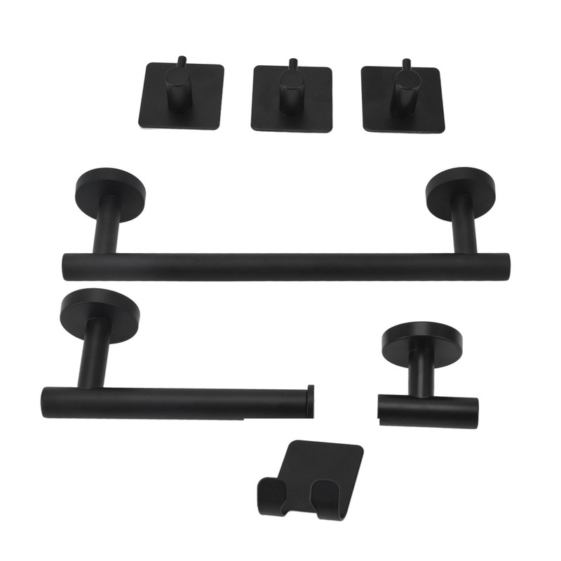 Bathroom Stainless Steel Towel Rack 7 Piece Set Rustproof Colorfast