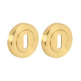 HANDLEZONE® 2 Pack Keyhole Door Lock Escutcheon Covers - Satin Brass