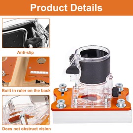 Infreecs Wood Cutter Tool Slot Holder Set, Wood Cutter Base Locator Set, 2-in-1 Router Accessories, Edge Router, Domino Mill, One-Handed Milling Base Plate, for 64-65 mm Trimmer