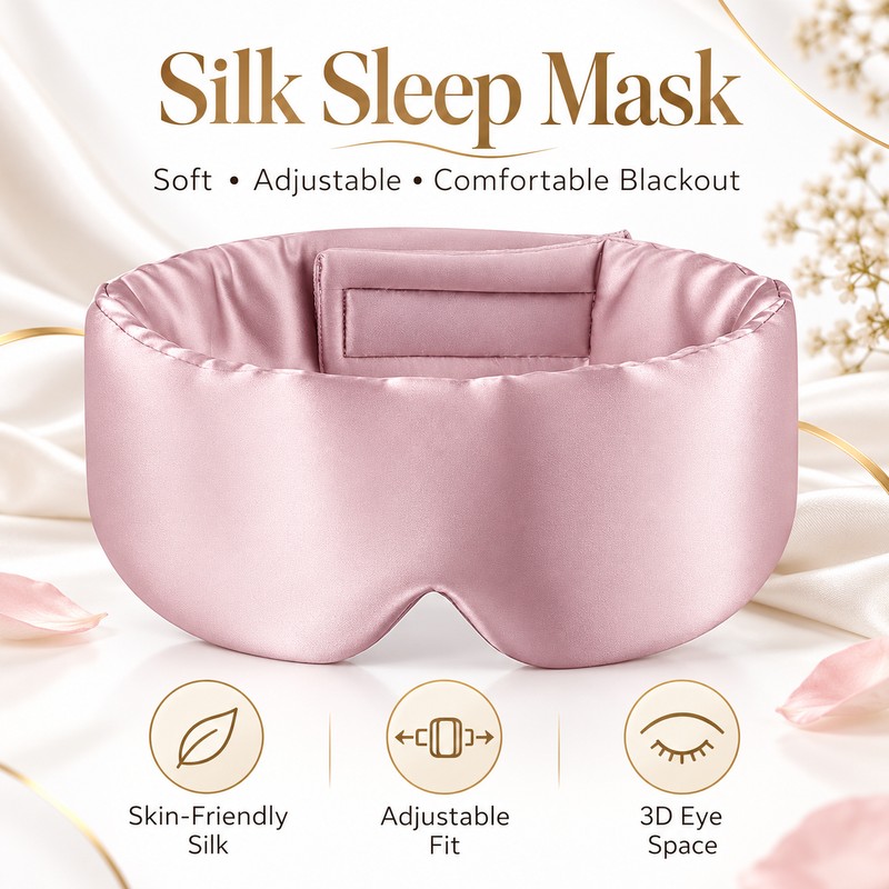 Mulberry Silk Sleep Mask for Comfortable Rest – Soft Light-Blocking