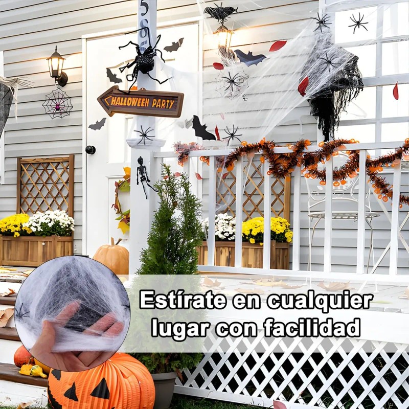 Telaraña Y Plástico Araña Halloween Decoración Dia De Muerto