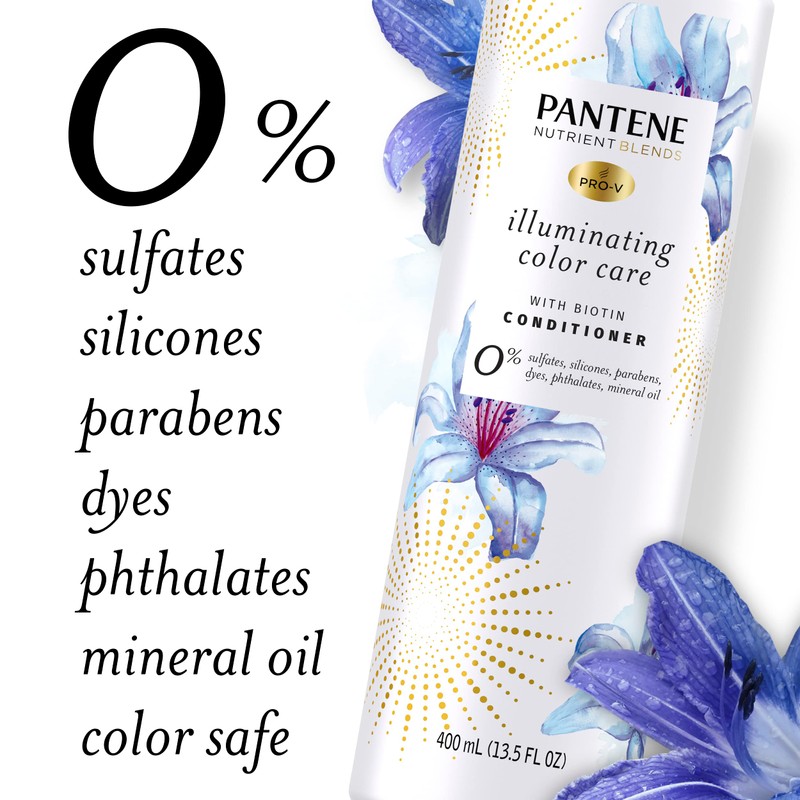 Pantene Sulfate Free Conditioner, Illuminating Hair Color with Biotin, Safe
