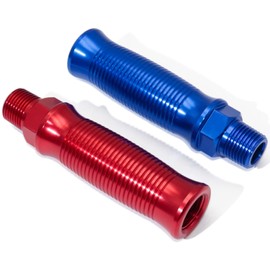 CheeMuii Glad Hand Handle Transverse Stripe Handle Anodized Aluminum Extension Grips Set Red Blue Glandhand for Semi Truck and Semi Trailers Easier Coupling