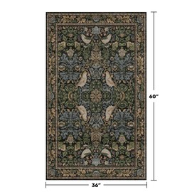 Large Entryway Rugs Indoor - 3x5 Washable Rugs for Kitchen Bedroom Beside Bed Door Mat Indoor Entrance with Moody Woodland Flowers, Non Slip Stain Resistant Low Pile