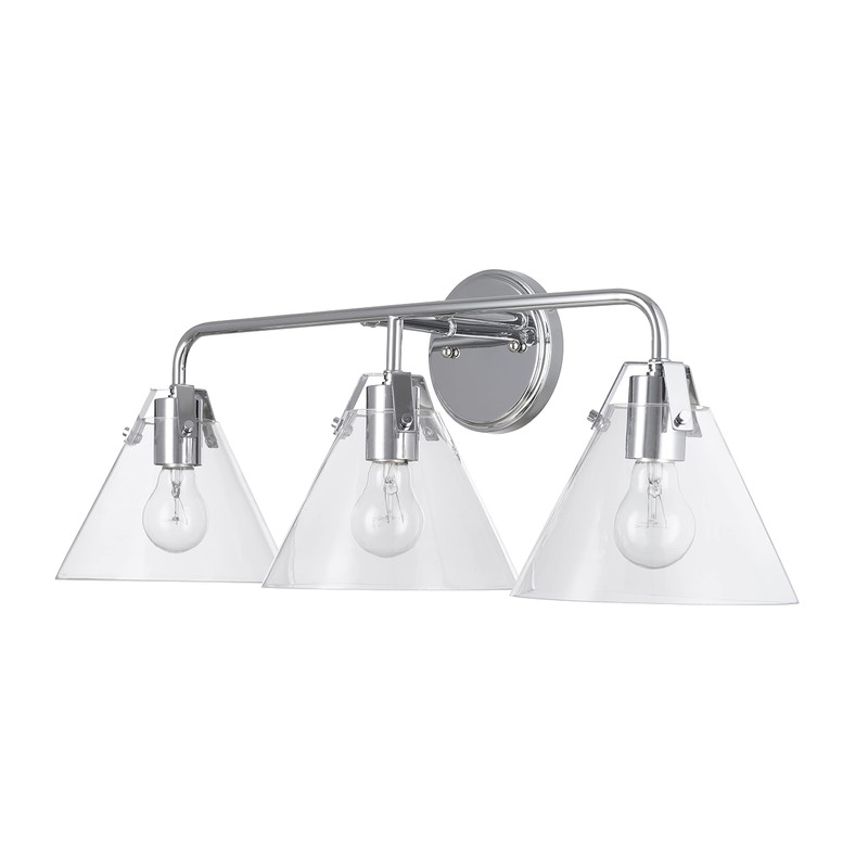 Catalina Lighting 24004-000 Modern 3-Light Drum-Shade Vanity Light, 27", Chrome