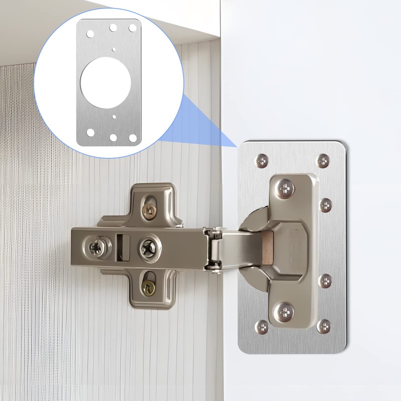 Cabinet Hinge Repair Plate, 8 PCS Stainless Steel Hinge Repair