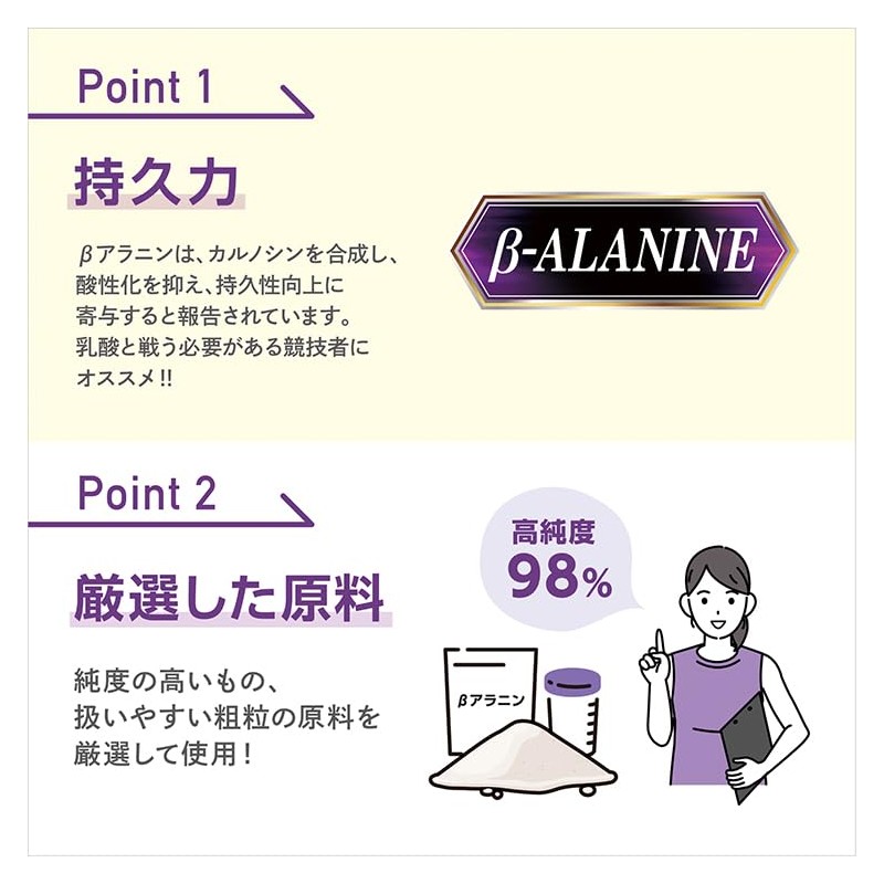 SAVE 98% High Purity, Beta-Alanin, Additive-Free, Beta-Alanin, 17.6 oz (500