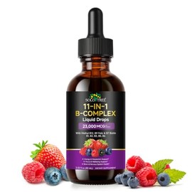Vitamin B Complex,Vitamin B12 Liquid Drops,B12 Methylcobalamin | B9 Folic | B1,B2,B3,B5,B6,B7 | Immune & Energy Metabolism,Berry Flavor | for Women & Men-Vegan，Non-GMO