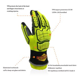 Intra-FIT Rescue 79314 Extrication Gloves Impact, Tear/abrasion/Puncture/Cut Protection, Super Dexterity 5 EN 388: 2016 3X44EP,Size L