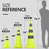 BATTIFE [4 Pack] 28 Inch Collapsible Traffic Cones, Lime Green