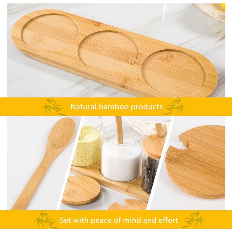 morining place Seasoning Containers with Spoon, Salt and Pepper, Sugar