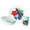 Stitch 3pcs Reusable Bicolor Premium Kids Dinner Tableware Set Plate,
