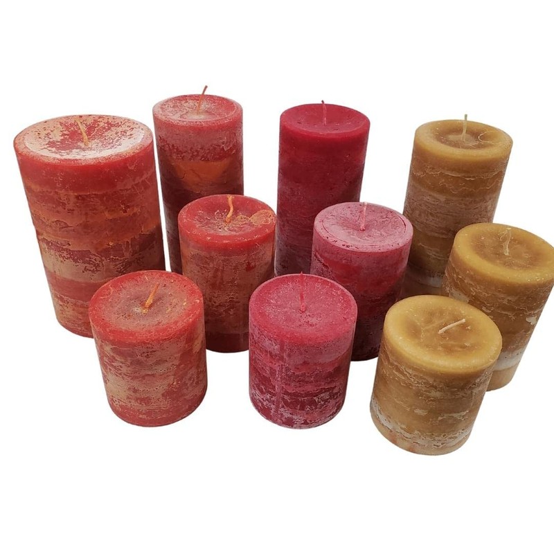 Harvest Pumpkin Cinnamon Clove Scented Pillar Candles (3 Piece Set,