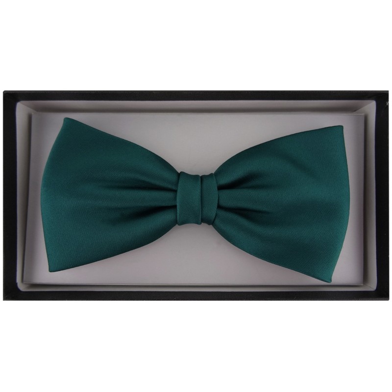 TigerTie Pre-tied Satin Bow Tie - Plain Colour + Gift