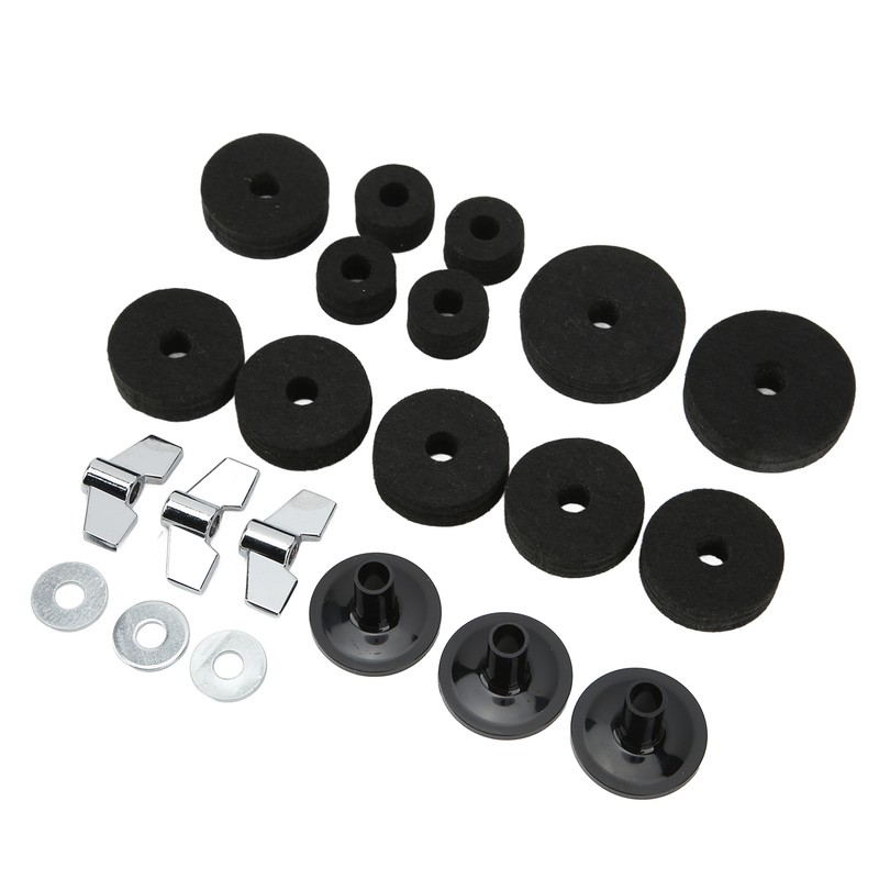 21Pcs Cymbal Replacement Accessories Felts Sleeves Wing Nuts Washers for