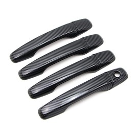 Dreamseek Door Handle Cover for Ford Edge 2011 2012 2013 2014 Explorer 2011-2019 Exterior Carbon Fiber Pattern Trim Decoration Protector w/o Smart Keyhole