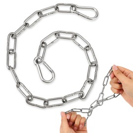 Gate Chain Lock, 20 Inch Stainless Steel Metal Gate Chain Link Chain Lock for Outdoor Fences, Hanging Chain ANG Lock for Home Outdoor Camping Hanging Pet Chain Prevention Theft