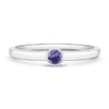 925 Sterling Silver Purple Simulated Amethyst Birthstone Cubic Zirconia Bezel