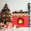 Fullhawl 47 Pcs 3D Christmas Cardboard Fireplace 39 X35 Inch