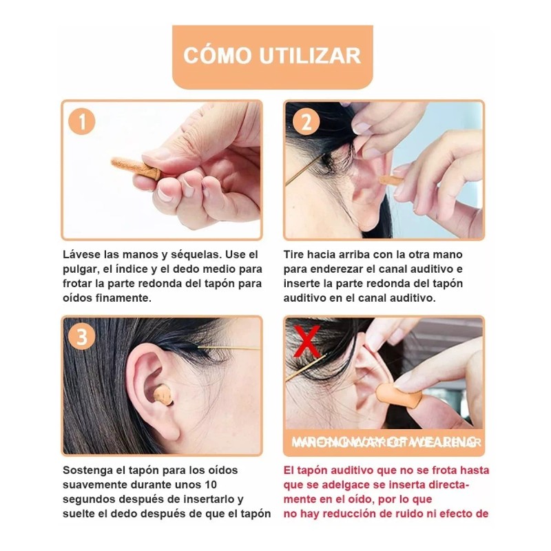 Monstyle Tapones Para Los Oídos Silicon Antiruido De Suaves Lavable