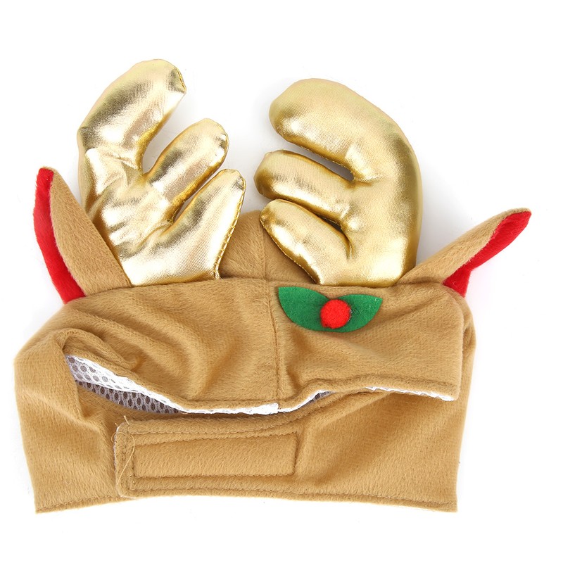 Polyester Coffee Cute Breathable Pet Cartoon Elk Hat Cat Dog