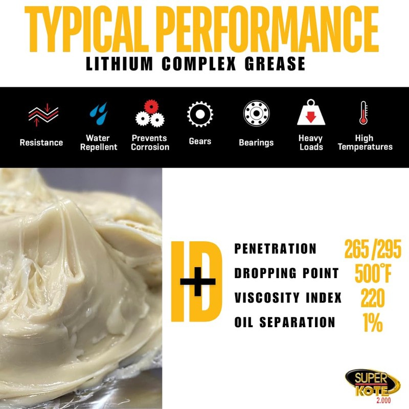 Lithium Complex Grease SUPERKOTE 2000 - White Lubricant Grease Superkote