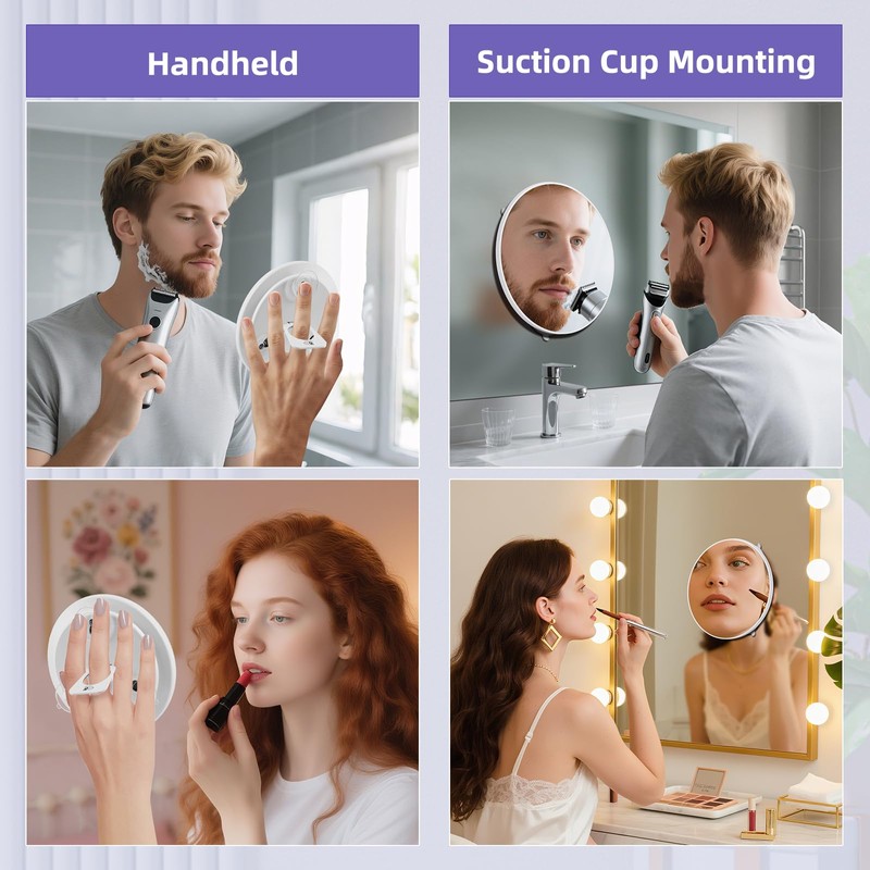 JJhxr 40X Magnifying Makeup Mirror, 5inch Handheld Travel Magnifying Mirror,