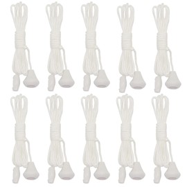 10Pcs Replacement Cord Pull for Ceiling Switch, 1.5m Length Bathroom Light Pull Cord, Light Pull Cord, Nylon Pull Cord Light for Bathroom Light Ceiling Switches (White)