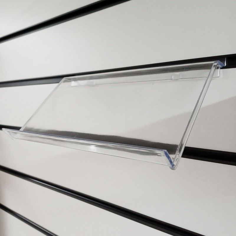 Moulded Slatwall Sloping Shelf with Lip for Shoes and Jewellery