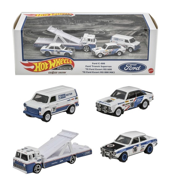 Hot Wheels 986G-GMH39 Premium Collector Set Assortment - Ford Race Team [Ages 3 and Up]